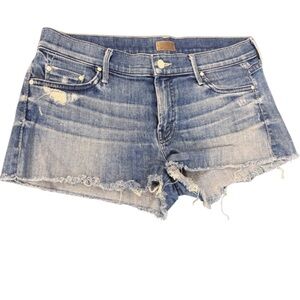 MOTHER Denim Blue Cutoff Shorts